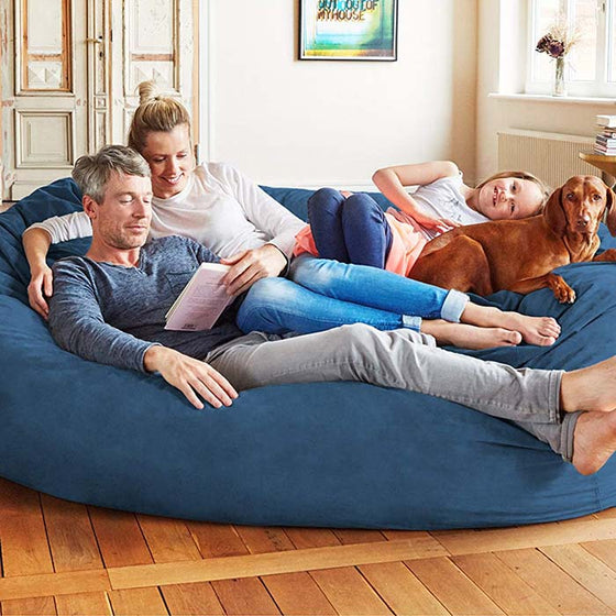 Lumaland Luxurious Giant 6ft Bean Bag Chair with Microsuede Cover - Ultra  Soft, Foam Filling, Washable Large Bean Bag Sofa for Kids, Teenagers,  Adults